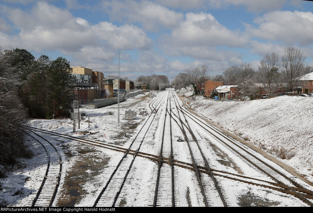 View from the Boylan Avenue bridge looking railroad south at Boylan Junction